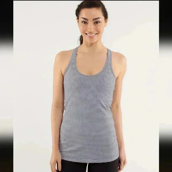 Lululemon Cool Racerback *Gingham Inkwell - Picture 1 of 6